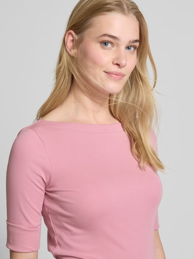 Lauren Ralph Lauren T-Shirt mit geripptem U-Boot-Ausschnitt Modell 'JUDY' Altrosa 3