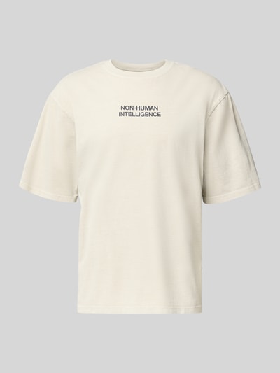 Produktfoto, T-Shirt mit Rundhalsausschnitt Modell 'Gary' von Wood Wood in Creme, Reine Baumwolle, Relaxed-Fit, Herren T-Shirt, Rückenlänge 69 cm Größe M