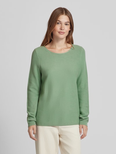 Christian Berg Woman Gebreide pullover met ronde hals Rietgroen - 4