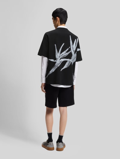HUGO t-shirt oversized z nadrukiem na tyle model 'DARISO' Czarny 5