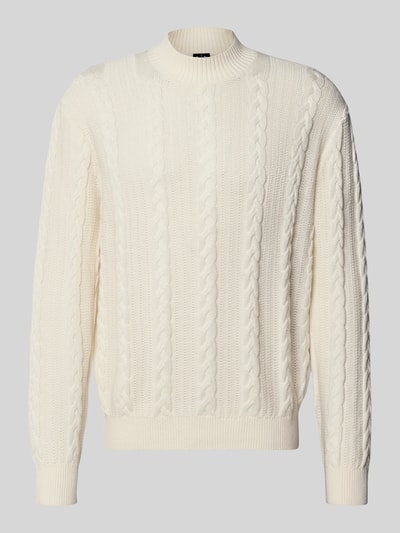 Armani Exchange Regular fit pullover met scheerwol, Offwhite - 2
