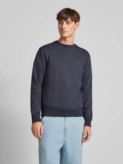 Blend Sweatshirt mit gerippten Abschlüssen Modell 'Downton' Marine 4