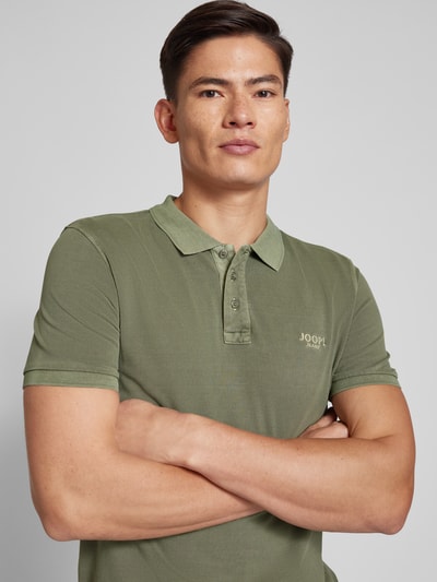 JOOP! Jeans Regular Fit Poloshirt im unifarbenen Design Modell 'Ambrosio' Oliv 3