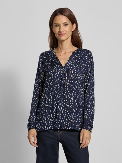 Smith and Soul Regular Fit Bluse aus Viskose mit V-Ausschnitt Modell 'VINCE' Dunkelblau 4