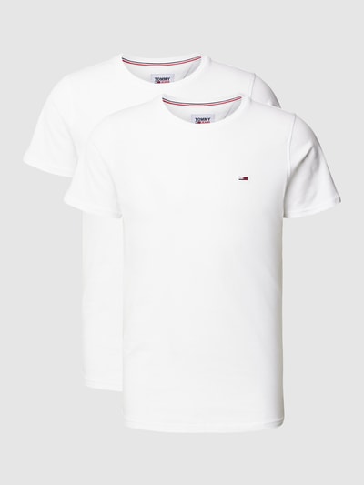 Tommy Jeans Slim fit T-shirt met labelstitching in een set van 2 stuks Wit - 2