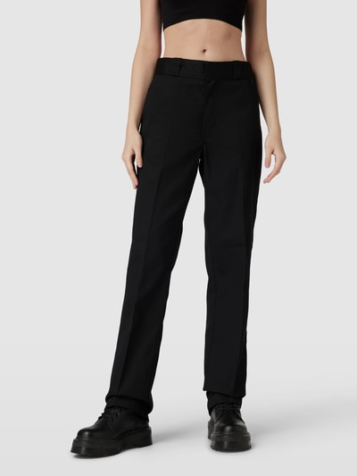 Dickies Regular fit stoffen broek met persplooien, model 'Work' Zwart - 4