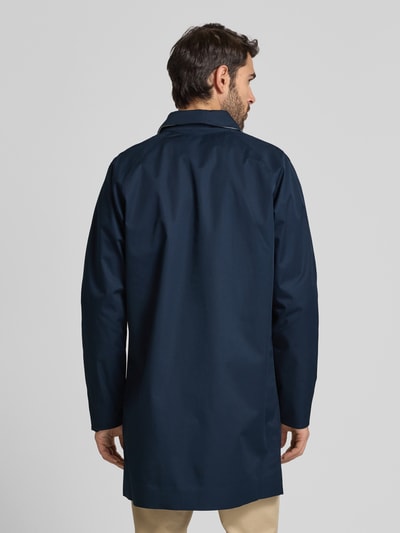 Barbour Lange jas met strookzakken, model 'Rokig' Marineblauw - 5