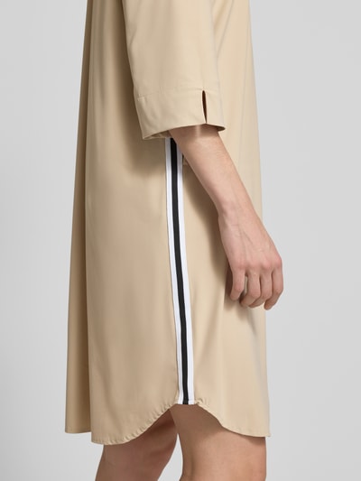 White Label Knielanges Hemdblusenkleid mit 3/4-Arm Taupe 3