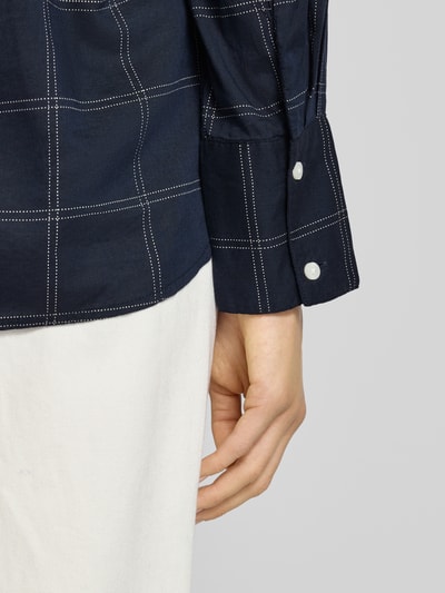Tom Tailor Regular fit overhemdblouse van katoenmix Marineblauw - 3
