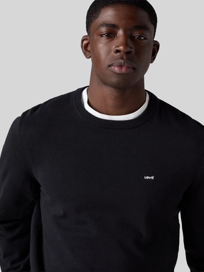 Levi's® Regular Fit Pullover aus Baumwoll-Mix mit Logo-Stitching Black 3