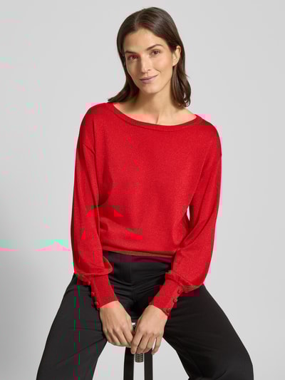 B.Young Gebreide pullover met sierknopen, model 'MOBBE' Rood - 3