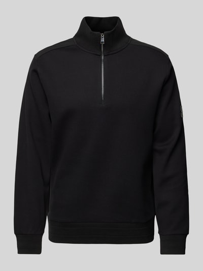 BOSS Sweatshirt mit Troyer-Kragen Modell 'Sidney' Black 2