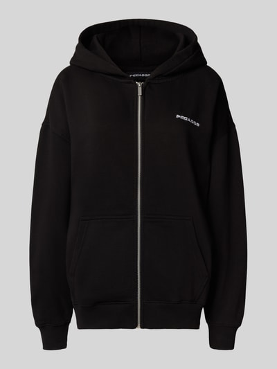 Pegador Bluza rozpinana o kroju oversized z wyhaftowanym logo model ‘Clarita’ Czarny 2