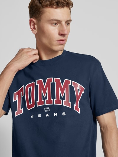 Tommy Jeans T-shirt met labelprint Marineblauw - 3