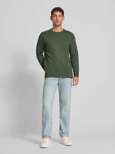 Scotch & Soda Gebreide pullover met ronde hals Donkergroen - 1