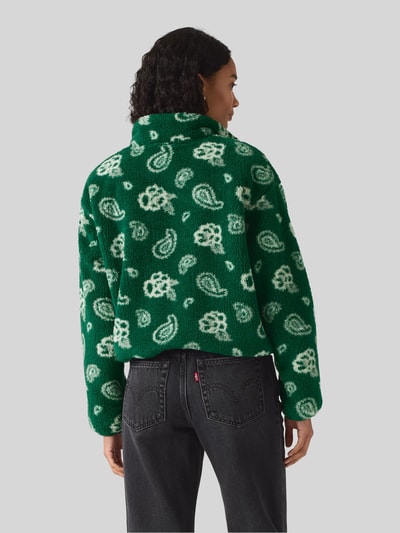 Levi's® kurtka z polaru o kroju relaxed fit z tunelem Ciemnozielony melanż 5