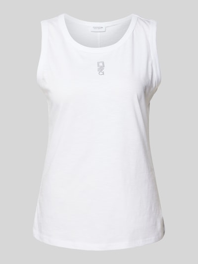 comma Casual Identity Tanktop mit Label-Print Weiss 2