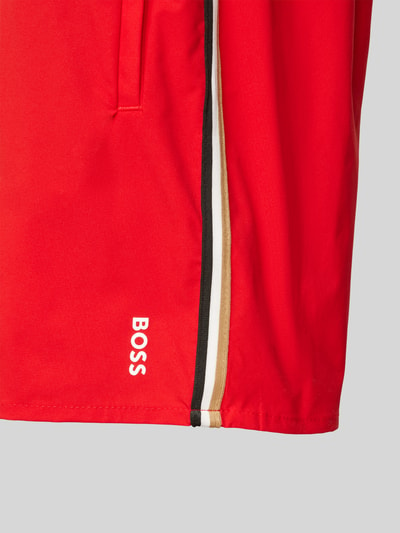 BOSS Relaxed Fit Badeshorts mit Label-Print Modell 'Iconic' Rot 2