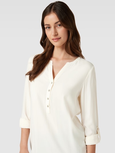 Montego Lange blouse van pure viscose met korte knoopsluiting Offwhite - 3