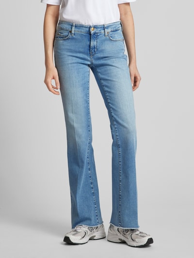 Cambio Flared Fit Jeans mit Bügelfalten Hellblau 4