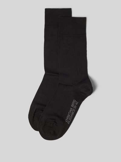 Christian Berg Men Socken mit Label-Print im 2er-Pack Black 1