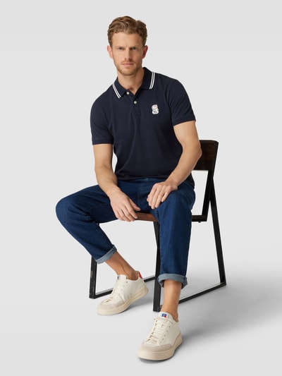 s.Oliver RED LABEL Poloshirt mit Label-Patch Marineblau 1