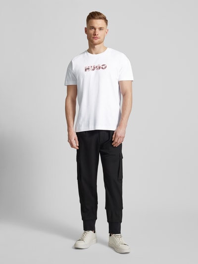 HUGO T-Shirt mit Label-Print Modell 'Camo' Weiss 1