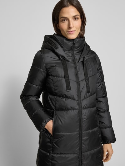 s.Oliver RED LABEL Regular fit gewatteerde lange jas met capuchon  Zwart - 3