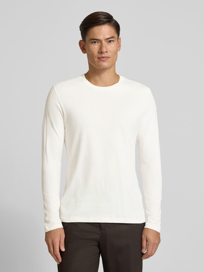 Christian Berg Men Shirt met lange mouwen en geribde ronde hals Offwhite - 4