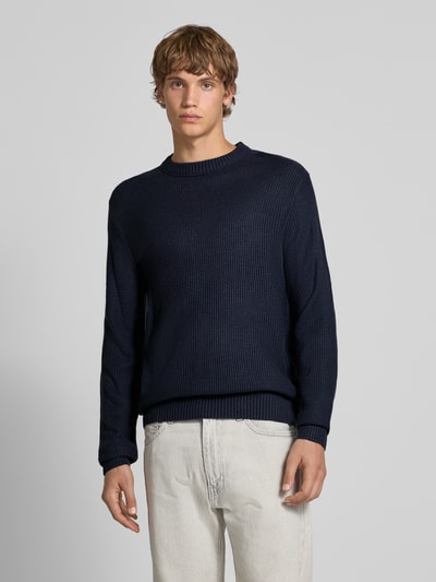 Jack & Jones Strickpullover mit Rundhalsausschnitt Modell 'ROY' Marine 4