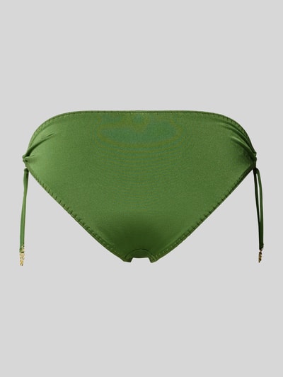 Produktfoto, Bikinihose mit seitlicher Schnürung von WATERCULT in Grün, Material-Mix mit Stretch-Anteil, körpernahe Passform, elastischer Bund