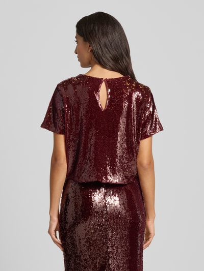 GUIDO MARIA KRETSCHMER WOMAN Cropped Blusenshirt mit Allover-Pailettenbesatz Modell 'Diana' Bordeaux 5