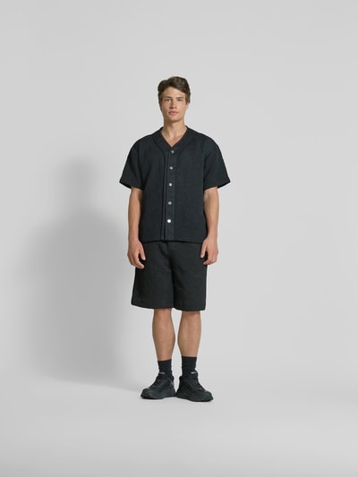 ISNURH Freizeithemd mit V-Ausschnitt Black 1