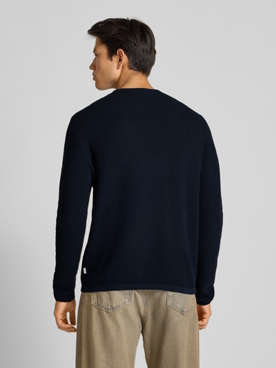 Jack & Jones Strickpullover mit Rundhalsausschnitt Modell 'GEORGE' Marine 5