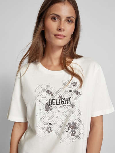 Marc Cain T-shirt met strass-steentjes Offwhite - 3