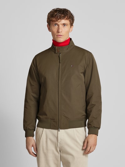 Tommy Hilfiger Jack met logostitching, model 'HARRINGTON' Olijfgroen - 4