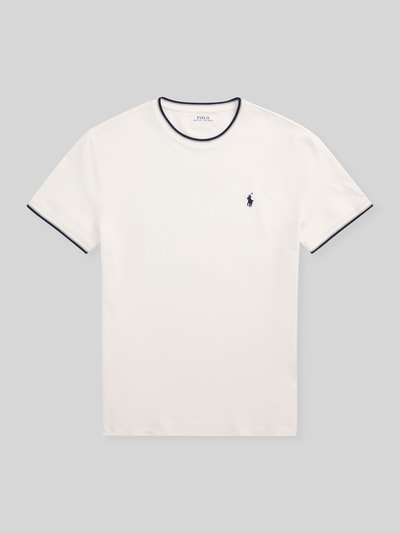Polo Ralph Lauren Regular Fit T-Shirt aus Baumwoll-Mix mit Kontraststreifen Weiss 2
