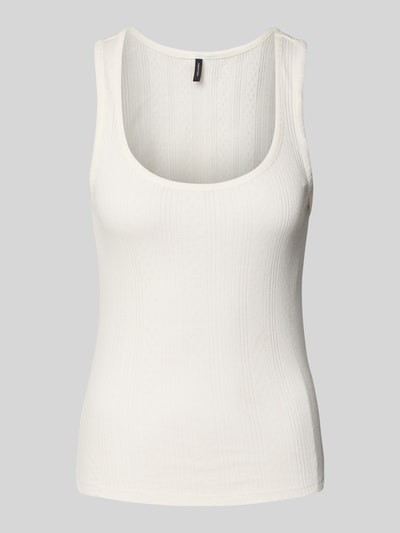 Vero Moda Slim Fit Tank Top aus reiner Baumwolle Modell 'LISA POINTELLE' Weiss 2