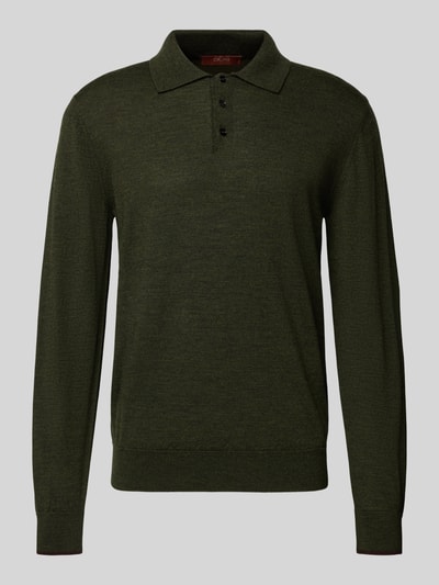 CRUNA Gebreide polo met kentkraag Kaki - 2