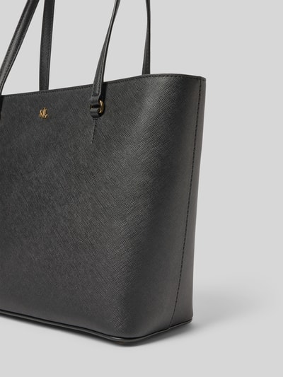 Lauren Ralph Lauren Shopper aus Leder mit Label-Applikation Modell 'KARLY' Black 3