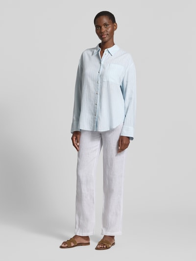 s.Oliver RED LABEL Relaxed Fit Langarmbluse aus Leinen-Viskose-Mix Hellblau 1