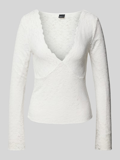 Gina Tricot Longsleeve mit Ausbrenner-Effekt Offwhite 2