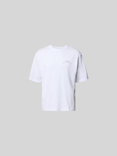 Produktfoto, weißes Relaxed Fit T-Shirt aus reiner Baumwolle von ANNARR mit Rundhalsausschnitt und Label-Print, kurzärmeliges Design