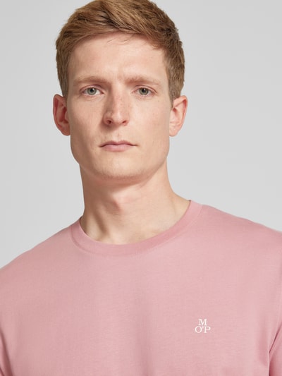 Marc O'Polo T-shirt met labelprint Rosé - 3