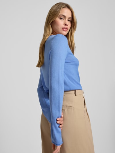 Marc O'Polo Regular fit gebreide pullover van merinowol Lichtblauw - 3