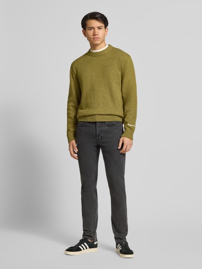 Calvin Klein Jeans Slim fit jeans met labeldetail Zwart - 1