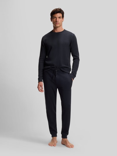 BOSS Regular Fit Sweathose aus Baumwoll-Mix Dunkelblau 1