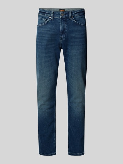 Produktfoto, Slim Fit Jeans aus Baumwoll-Mix Modell 'SMU ONYX' von BOSS Orange, Denim-Optik, 5-Pocket, blaue Farbe, sichtbare Struktur