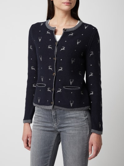 Christian Berg Woman Cardigan in folklore-look  Donkerblauw - 4