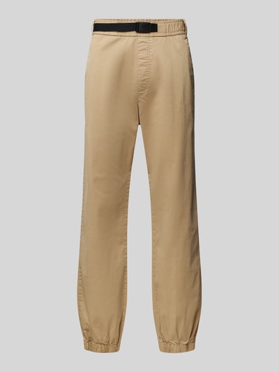 Hugo Blue Baggy fit broek met kliksluiting, model 'Gerko' Beige - 2